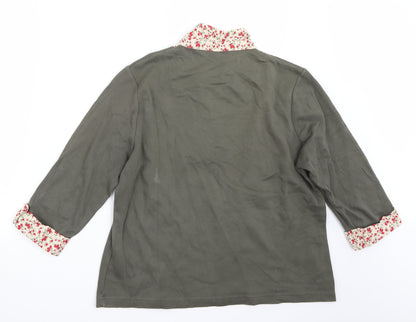 Back view of Dash women’s green jumper, size UK 18