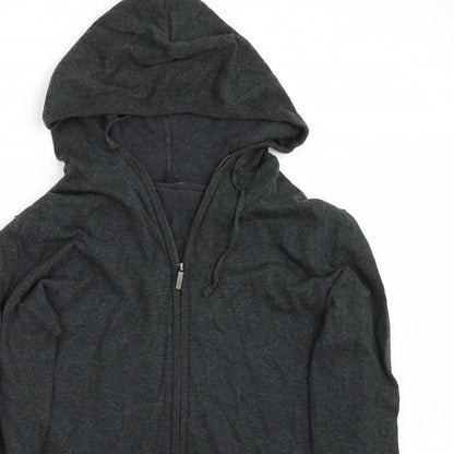 Close-up detail of Easy women’s grey jacket coat, size M