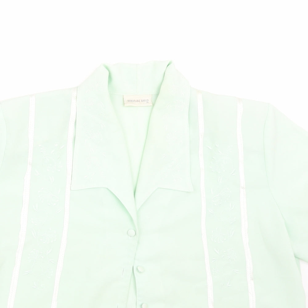 Michael Gold Womens Green   Basic Button-Up Size 18