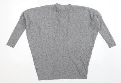 Back view of Nicole women’s grey knit jumper, size XL, - oversized