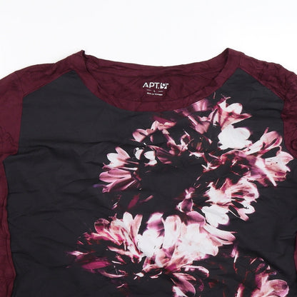 Close-up detail of Apt. 9 women’s multicoloured floral basic blouse, size L
