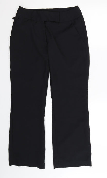 Front view of Dimensions women’s blue trousers, size UK 10, 28-inch leg