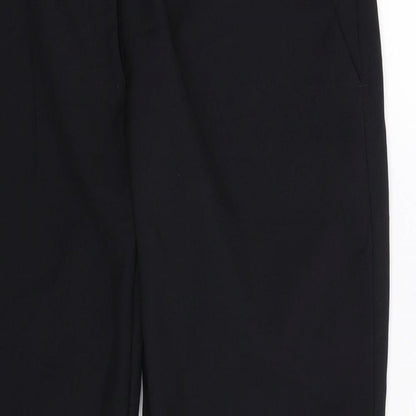 Close-up detail of Dimensions women’s blue trousers, size UK 10, 28-inch leg