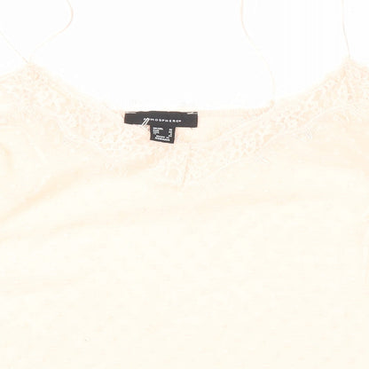 Close-up detail of Atmosphere women’s pink basic tank, size UK 10