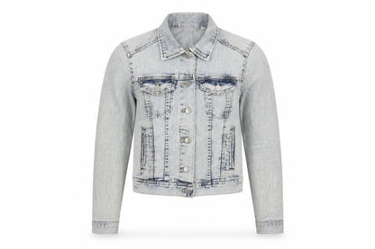 Front view of Divided women’s blue motorcycle jacket jacket, size UK 8