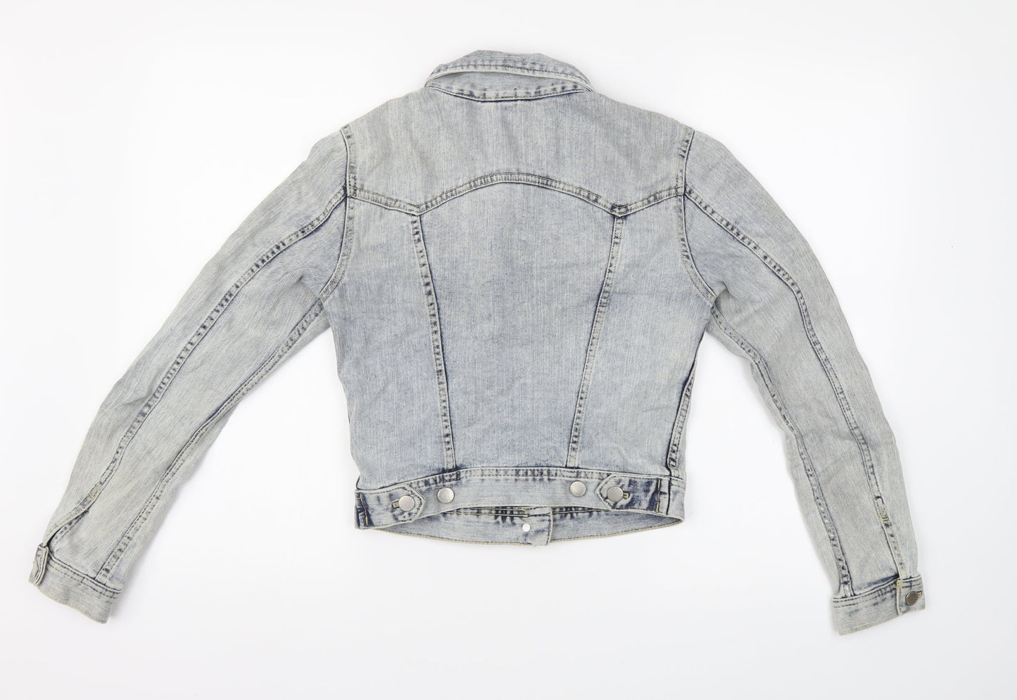 Divided Womens Blue   Motorcycle Jacket Jacket Size 8