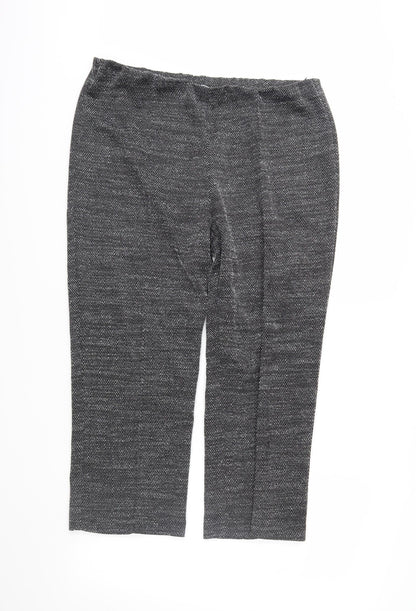 Additional front view of Classics women’s grey herringbone trousers, size UK 16, 23-inch leg