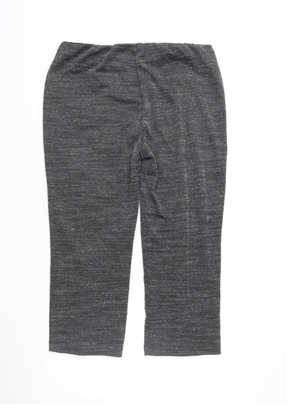 Back view of Classics women’s grey herringbone trousers, size UK 16, 23-inch leg