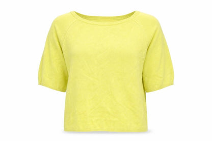 Front view of New Look women’s yellow jumper, size UK 6