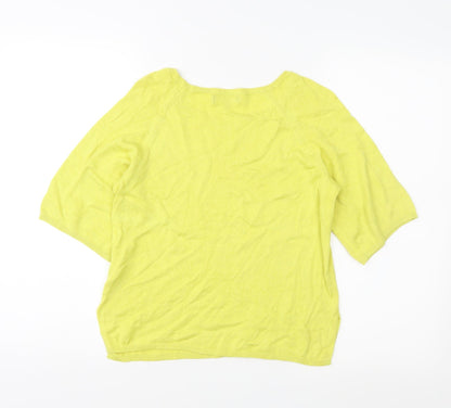 Back view of New Look women’s yellow jumper, size UK 6