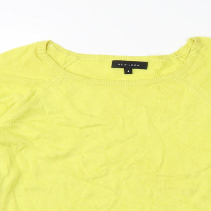 Close-up detail of New Look women’s yellow jumper, size UK 6