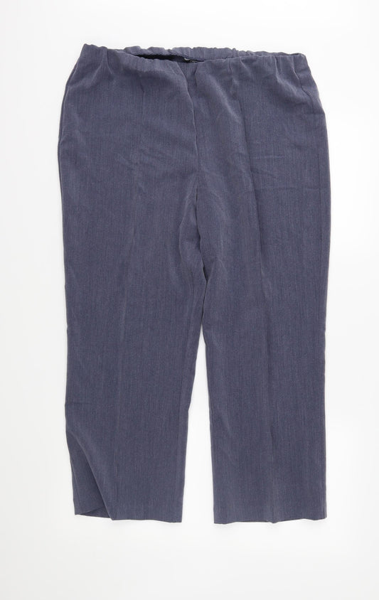 Classic Womens Blue   Cropped Trousers Size 16 L25 in