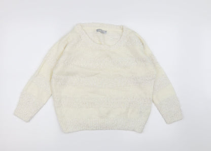 Additional front view of Red Herring women’s white knit jumper, size UK 10