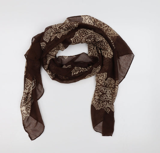 Preworn Womens Brown Floral   Scarf