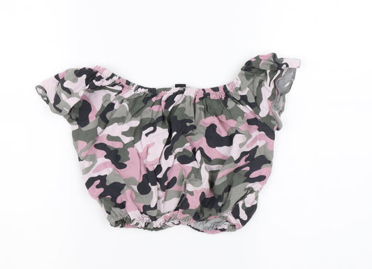 New Look Girls Multicoloured Camouflage  Cropped Tank Size 12 Years