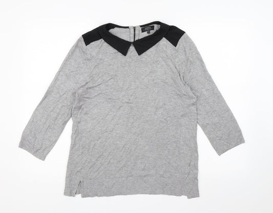 Papaya Womens Grey  Knit Pullover Jumper Size 14