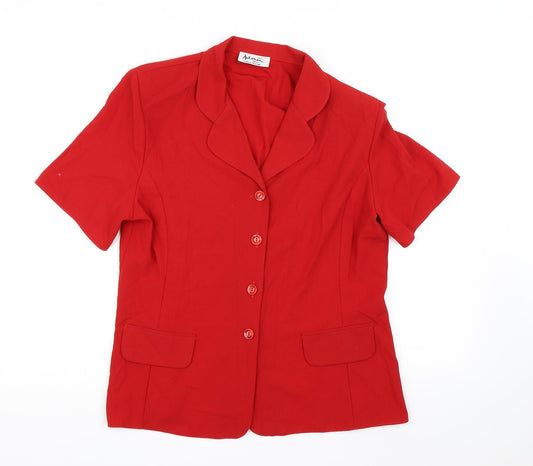 Antonia  Womens Red   Basic Blouse Size 14