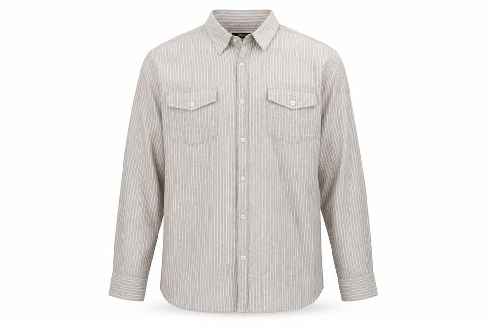 Monsoon Mens Brown Striped   Button-Up Size L