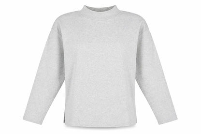 Front view of Tu women’s grey henley jumper, size UK 12