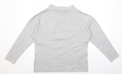 Back view of Tu women’s grey henley jumper, size UK 12