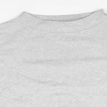 Close-up detail of Tu women’s grey henley jumper, size UK 12