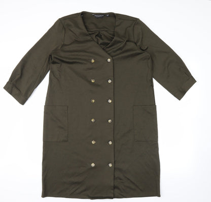 Additional front view of Dorothy Perkins women’s green jacket, size UK 14