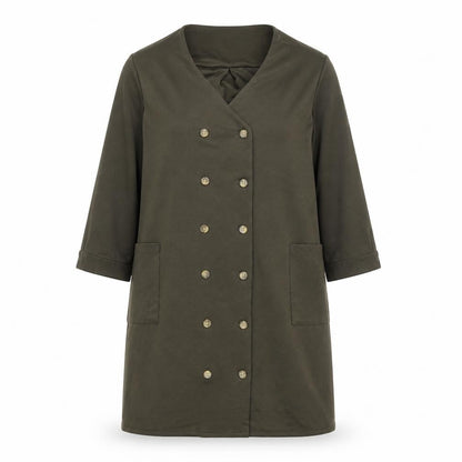 Front view of Dorothy Perkins women’s green jacket, size UK 14