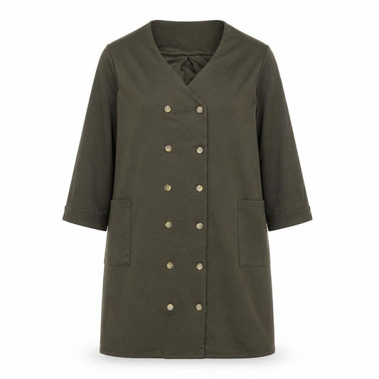Front view of Dorothy Perkins women’s green jacket, size UK 14