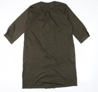 Back view of Dorothy Perkins women’s green jacket, size UK 14