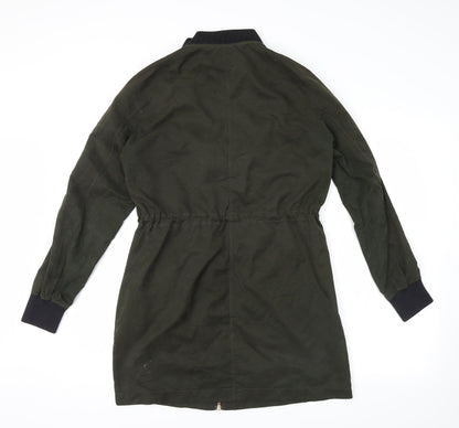 Back view of H&M women’s green jacket, size UK 8