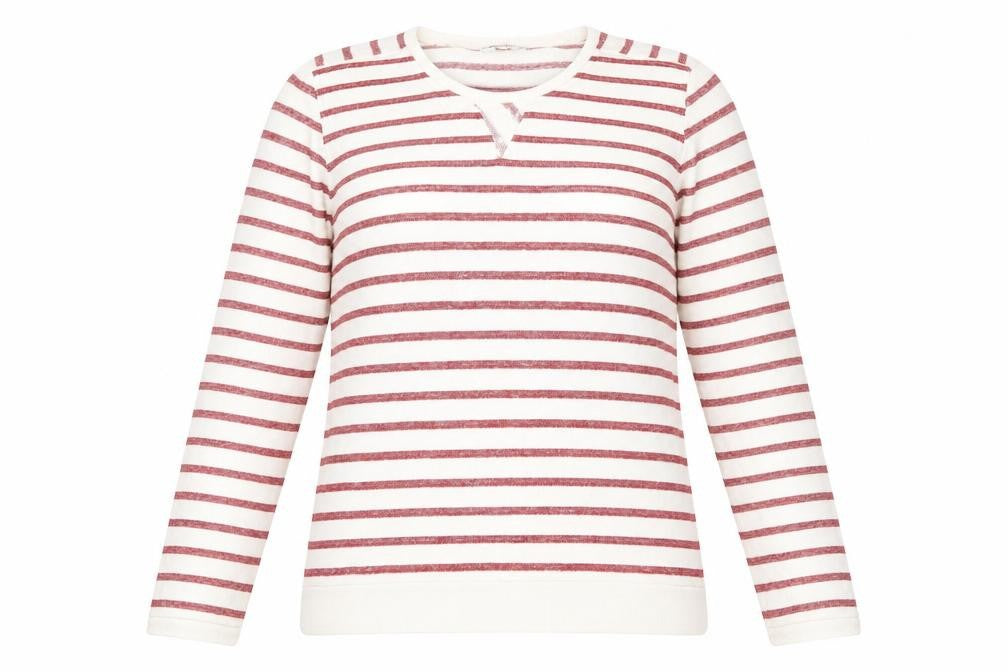 Marks & Spencer Womens White Striped  Pullover Jumper Size 14
