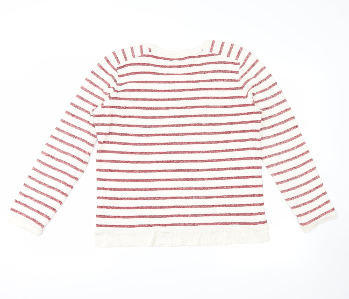 Marks and Spencer Womens White Striped  Pullover Jumper Size 14