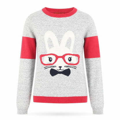 Front view of Next women’s grey jumper, size UK 6, - rabbit