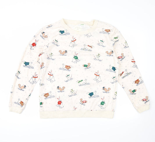 NEXT Womens White   Pullover Sweatshirt Size M  - animals, winter