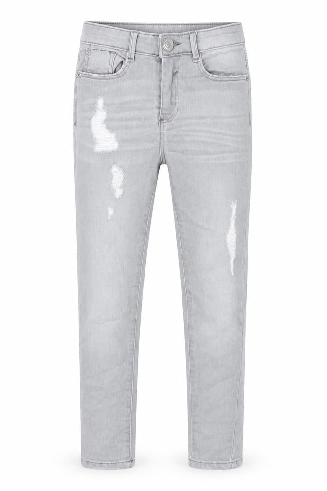 River Island Girls Grey  Denim Straight Jeans Size 9 Years - distressed