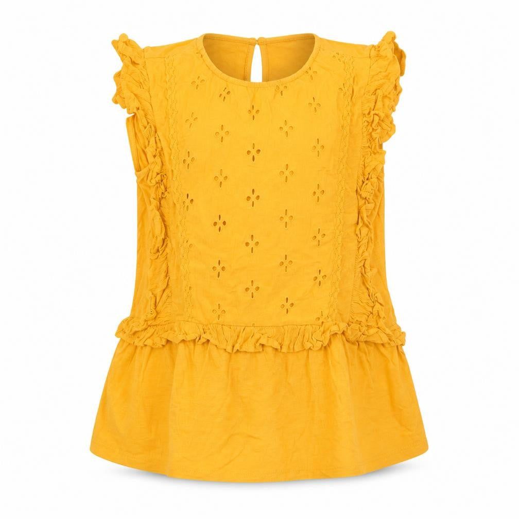 NEXT Girls Yellow Floral  Basic Blouse Size 14 Years