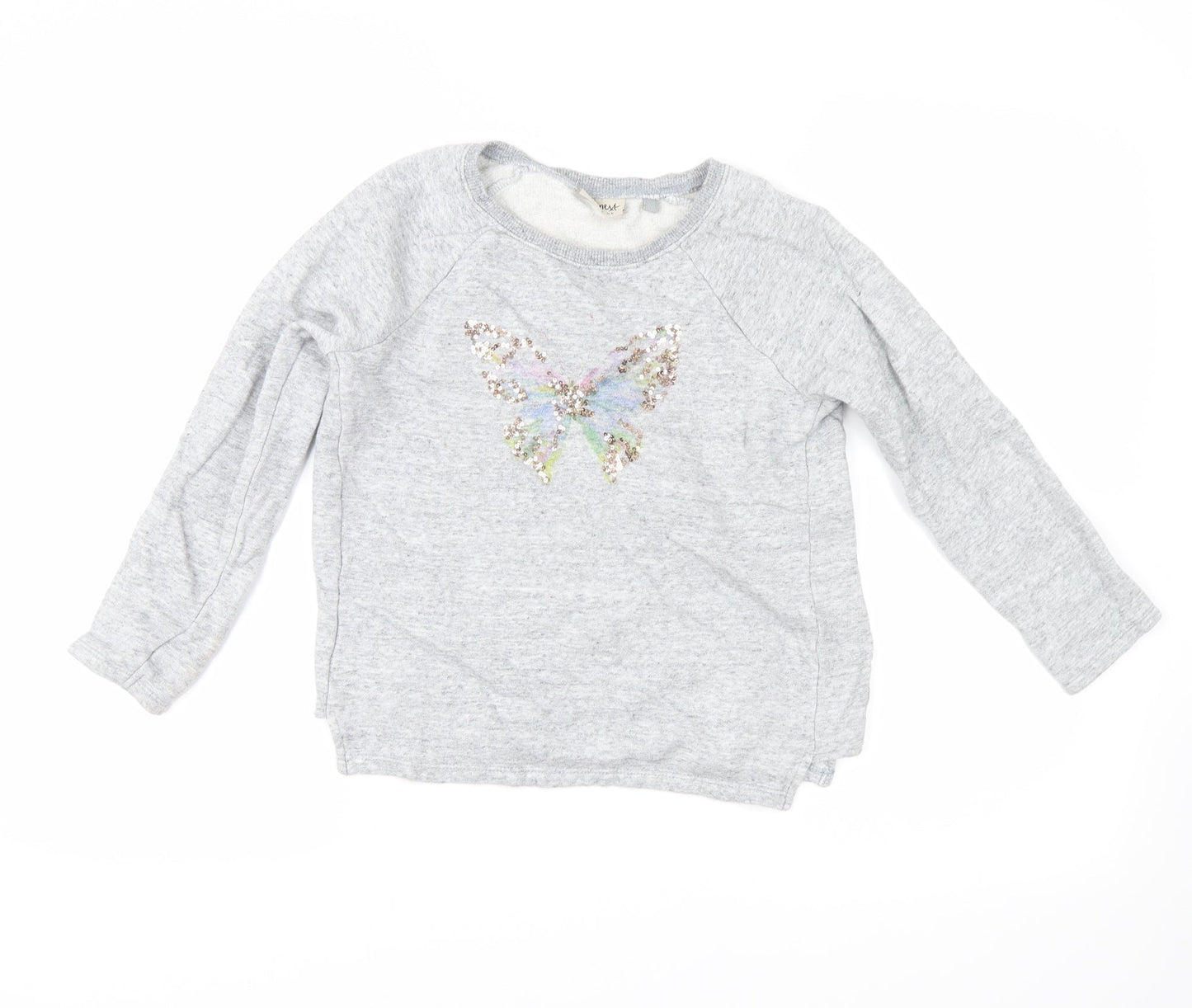 NEXT Girls Grey   Pullover Sweatshirt Size 9 Years  - butterfly