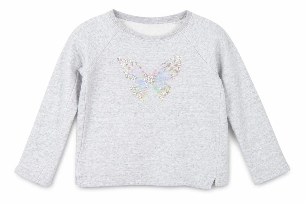 NEXT Girls Grey   Pullover Sweatshirt Size 9 Years  - butterfly