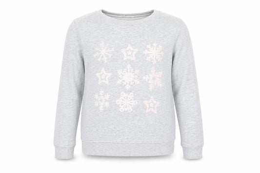 H&M Girls Grey   Pullover Sweatshirt Size 10-11 Years  - snowflakes