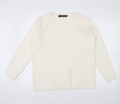 Additional front view of Isle Essentials women’s ivory jumper, size M