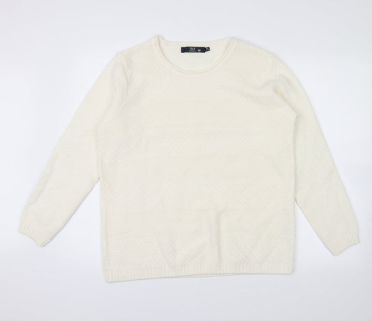 Isle Essentials Womens Ivory   Pullover Jumper Size M