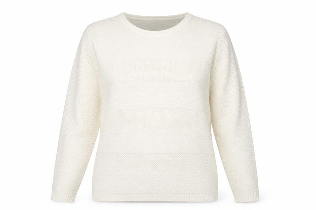 Isle Essentials Womens Ivory   Pullover Jumper Size M