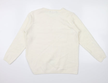 Back view of Isle Essentials women’s ivory jumper, size M