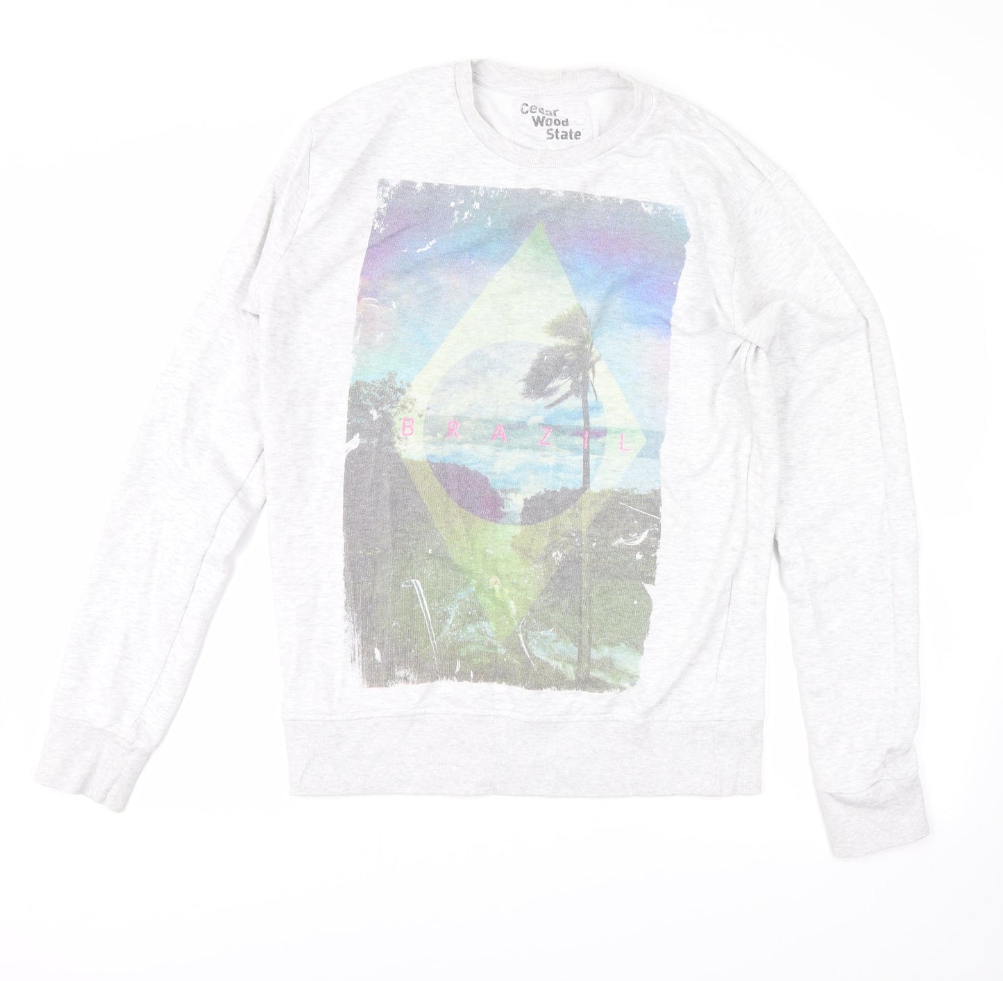 Cedar Wood State Mens Grey   Henley Sweatshirt Size M  - brazil