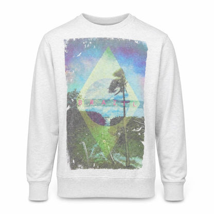 Front view of Cedarwood State men’s grey henley sweatshirt, size M, - brazil