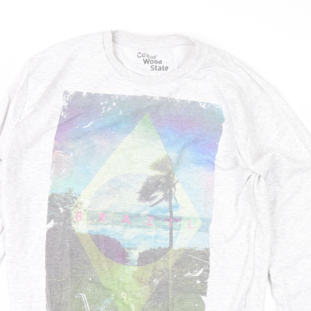 Cedar Wood State Mens Grey   Henley Sweatshirt Size M  - brazil