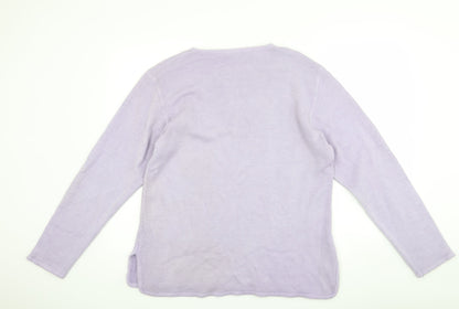 Back view of Sarah Hamilton women’s purple jumper, size L