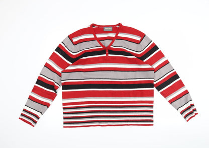 Additional front view of JORDANA women’s red striped jumper, size 3XL