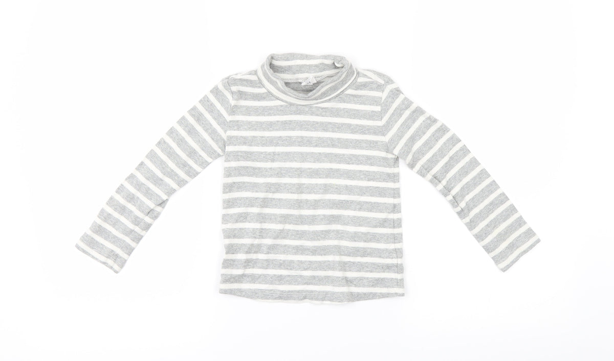 Gap Girls Grey Striped  Pullover Jumper Size 3 Years
