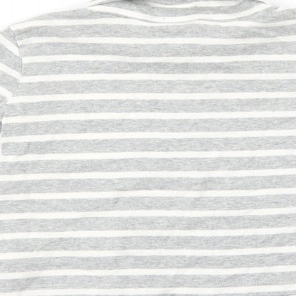 Brand and care label for Gap girls’ grey striped jumper, size 3, years
